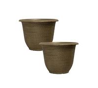 Yougarden Pair Of Parker Shaded Taupe Planters 30Cm Garden Containers For Flowers