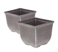 You Garden Pair of Silver Tulipa Planters 10in (25cm) Silver