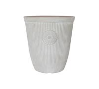 YouGarden Somerville Tall Pebble White Planter, 33cm Container For Garden Flowers