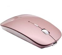 YOU GLOW GIRL Bluetooth Mouse,Rechargeable USB Optical Mouse,(Bluetooth 5.0 and 2.4G) Dual Mode Computer Mice for Laptop/PC/Mac/iPad pro/Computer (rose gold)