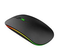 YOU GLOW GIRL LED Wireless Mouse,2.4G Portable USB Optical Wireless Computer Mice,Wireless Rechargeable Mouse for Laptop/Desktop/Tablet (black)