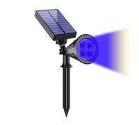 YOU GLOW GIRL Solar Landscape Lights,4 LED Solar Spotlights Waterproof Outdoor Spotlight Multi Use Outdoor Wall Lights,Decorative Lights for Patio,Lawn,Tree,Yard,Garden (Blue)