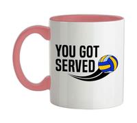 You Got Served Volleyball - 11oz - Ceramic Two-Tone Mug for Coffee/Tea - BabyPink/White - One Size