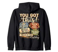 You Got This Dont Stress Rock The Test Day Motivation Zip Hoodie