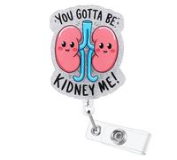 You Gotta Be Kidney Me Funny Badge Reel, Urology Doctor Nurse Badge Reel, Urologist Nurse Gifts, Cute ID Badge Holder Retractable Clip, Nephrologist Name Tag Badge Holder, Nursing Student Badge Reel