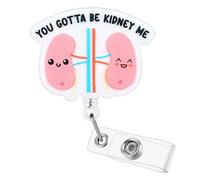 You Gotta Be Kidney Me Funny Nurse Badge Reel, Cute Anatomical Kidney Retractable ID Card Badge Holder, Name Tag Badge Buddy for RN LPN CNA Nurse Nursing Student Dialysis Tech Urologist Nephrologist