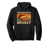 You Had Me at Brisket Retro Sunset BBQ Smoker Food Pun Pullover Hoodie