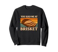 You Had Me at Brisket Retro Sunset BBQ Smoker Food Pun Sweatshirt