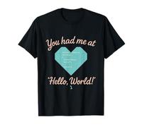 You Had Me at Hello World Origami Code Heart T-Shirt