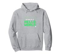 You Had Me At Hello World - Retro Coder Tech Pullover Hoodie, Adult Unisex, Heather Grey, L