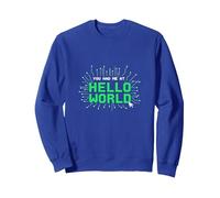 You Had Me At Hello World - Retro Coder Tech Sweatshirt, Adult Unisex, Royal Blue, M