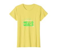 You Had Me at Hello World - Retro Coder Tech T-Shirt, Women, Lemon, S