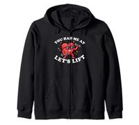 You Had Me At Let's Lift Valentine Lifting Heart Gym Workout Zip Hoodie