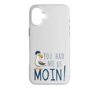You Had Me At Moin! Cool Ocean Seagull With Sailor's Cap Case for iPhone 16 Plus