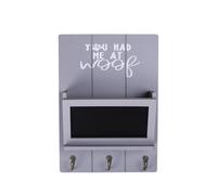 You Had me at Woof Wall Hook Dog Leash Key Holder Mail Organizer Home Decor Pet Accessories (Grey Painted)