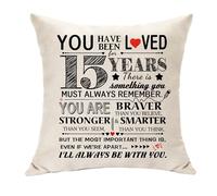 You Have Been Loved 15th Birthday Decoration Cushion Cover Gifts for Girls & Boys, 15 Years Old Granddaughter, Grandson, Daughter, Son, Niece Birthday Party Presents (15)