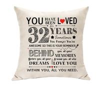 You Have Been Loved 32 Years Gifts for Women & Men - 32th Birthday Decoration & Cushion Cover for 32 Years Old Parents, Cousin, Wife, Girlfriend Presents