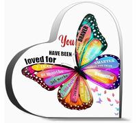 You Have Been Loved For 7 Years Gifts Heart Acrylic Plaque Acrylic Sign for Office Desk Table Shelf Gift for Mom Dad Inspirational Friend Family Coworker Home Decor 3.9x3.9 Inch