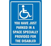 You Have Just Parked In A Space Specially Provided For The Disabled Sign 12X8 Inch Tin Sign Great For Garden And Yard Wall Decor