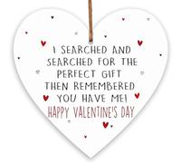 You Have Me Happy Valentines Day Hanging Wooden Heart Sign Plaque Cute Valentines Gifts for Him or Her Sweet Romantic Valentines Gifts