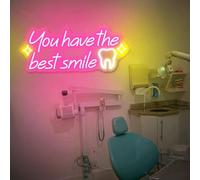 You Have The Best Smile Neon Sign Tooth Neon Lights, Dental Office Wall Decors, Dentist Decor Signs
