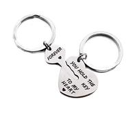 You Hold The Key to My Heart Forever Couple Keychains Set, His and Hers Anniversary Birthday Gifts for Girlfriend Boyfriend, Couple Keychains for Him and Her