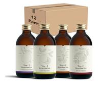 You + I Kombucha - Mixed Flavours (12 x 330ml) | x3 Ginger, x3 Lime Sea Salt, x3 Black Cherry, x3 Lemon Lavender | Gut Health Support | Rich in Live Cultures & Antioxidants | Low Sugar | 100% Natural
