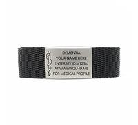 You ID Me Dementia Bracelet, Dementia Medical Bracelet, Mens Womens Dementia Alert Bracelet, Engraved Emergency Bracelet for Dementia Patient (Medium - 7.0" Band)