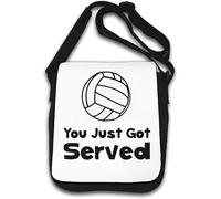 You Just Got Served Volleyball Graphic Shoulder Bag White