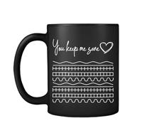 You Keep Me Sane, Inspirational Hidden Message, Encouragement Gift, Positive Vibes, Black Satin Cup, Coffee, Tea Mug.
