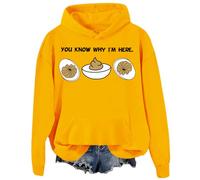 You Know Why I'm Here Sweatshirt Deviled Eggs Hoodies Unisex Graphic Top Yellow