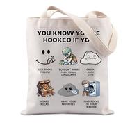 You Know You're Hooked If You Ironic Gift Rocks Lover Geology Gift Archeology Fossil Collection Tote Bag, Lick Rocks, 0