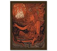 You Light my Fire The Temptress Concept Art Artwork Framed Wall Art Print A4 Artery8 Brown One Size