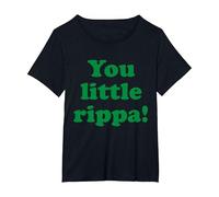 You Little Rippa Australia Slang Aussie Design Australian T-Shirt, Women's Plus, Black, 2X