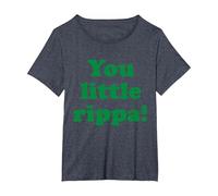 You Little Rippa Australia Slang Aussie Design Australian T-Shirt, Women's Plus, Heather Blue, 6X