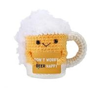 You’ll Always Be My Best-Tea Emotional-Support Gifts, Positive Crochet Cup with Positive Affirmation Card, Cute Handmade Crochet Desk Decor Luck Gifts for Friends Women Birthday Graduation (Yellow)
