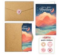 You’ll Move Mountains Congratulations Inspirational Graduation Card Motivational Landscape Design for Graduate Student or Teen Heartfelt Message for Graduation Gift Single 5.3'' x 8'' Folded with