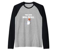 You Look Boo-tiful Halloween Illustration Graphic Designs Raglan Baseball Tee