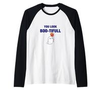You Look Boo-tiful Halloween Illustration Graphic Designs Raglan Baseball Tee