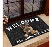 You Look Delicious Door Mat German Shepherd Indoor Doormat Durable Welcome Front Door Mats Entryway Rugs Non-Slip Area Rugs Carpet for Dogs Lovers Home Kitchen Bedroom Decor 16x24 Inch
