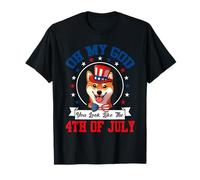 You Look Like 4th July Cute Shiba Inu Bow Tie Owner T-Shirt