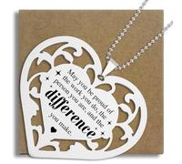 You Make a Difference Ornament, Heart Shaped Stainless Steel Inspirational Gift for Employee Coworker Teacher Nurse Mentor Volunteer, Appreciation Thank You Keepsake Decor SXX20