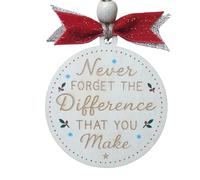You Make a Difference Ornament - Inspirational Wooden for Teacher, Nurse, Counselor or Mentor - Appreciation Keepsake for Someone Who Makes an Impact (B94)