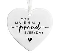 You Make Him Proud Everyday Memorial Ceramic Pendants, Sympathy Bereavement Gifts for Loss of Dad Father Grandad, Bereavement Keepsake Dad Memorial Gifts, Proud of You Thinking of You Hanging Ornament