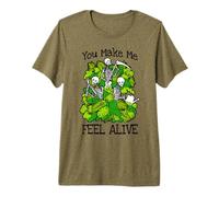 You Make Me Feel Alive Plant Lover Skeleton Goth Gardener Premium T-Shirt