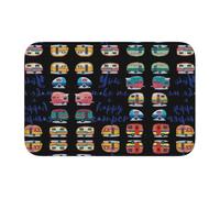 You Make Me Happy Camper Trailer Crystal Velvet Lock Edge Floor Mat 40x60, Non Slip, Easy To Clean, Comfortable Foot Feel