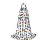 You Make Me Happy Camper Trailer Hooded Cape For Teenagers, Unisex Cloak Robe Hooded Halloween Costume Satin Witches Vampire Cloak Fancy Dress Up Children