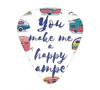 You Make Me Happy Camper Trailer Unique Guitar Picks With Clear Prints And Multiple Thicknesses