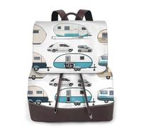 You Make Me Happy Trailer Print Women Backpack Waterproof Anti-Theft Lightweight Pu Fashion Leather Nylon School Shoulder Bag Travel Backpack