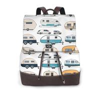 You Make Me Happy Trailer Print Women Backpack Waterproof Anti-Theft Lightweight Pu Fashion Leather Nylon School Shoulder Bag Travel Backpack